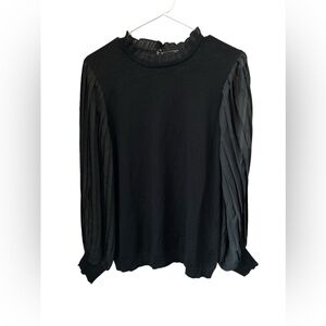Adrianna Papell medium nwot Layered Bubble Blouse Accordian Pleat Sleeves Career